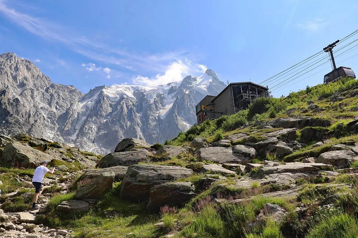 Plan de l'Aiguille du Midi cable car station in Chamonix