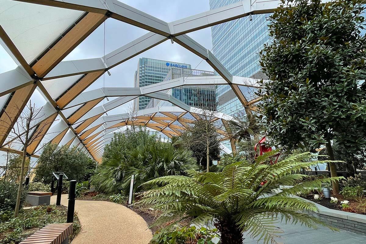 Crossrail Place Roof Garden, Canary Wharf, London