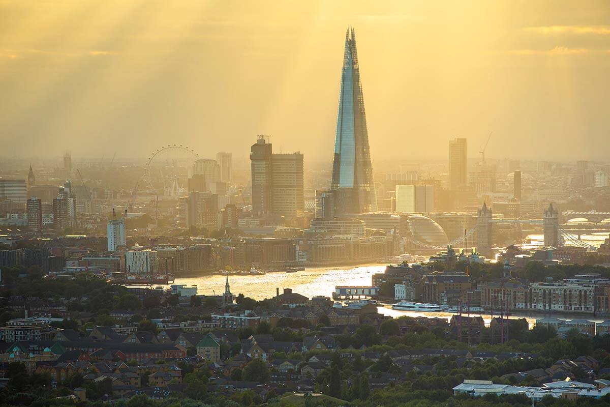 London skyline view from Bokan rooftop bar